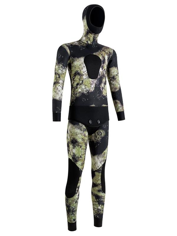 Men’s Two-Piece Hooded Camouflage Wetsuit 5mm | OEM/ODM Available