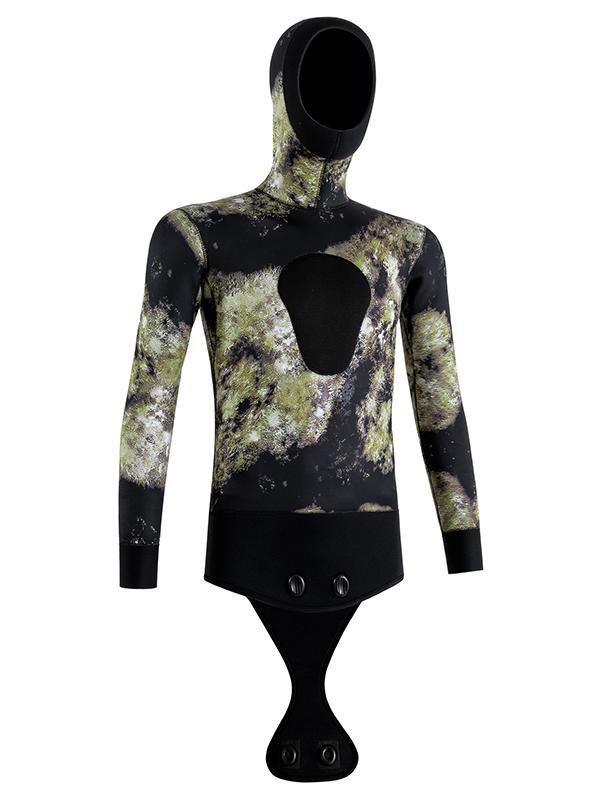 Men’s Two-Piece Hooded Camouflage Wetsuit 5mm | OEM/ODM Available