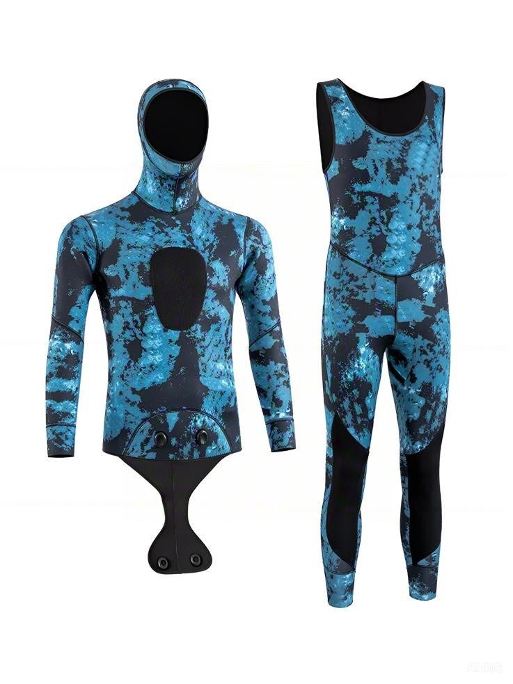 Men's Two-Piece Hooded Spearfishing Wetsuit 3/5 mm | OEM/ODM Available