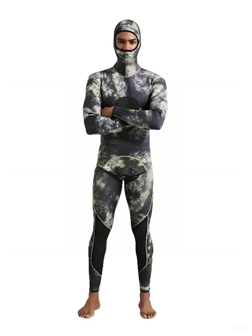 Men's Two-Piece Hooded Spearfishing Wetsuit 3/5 mm | OEM/ODM Available