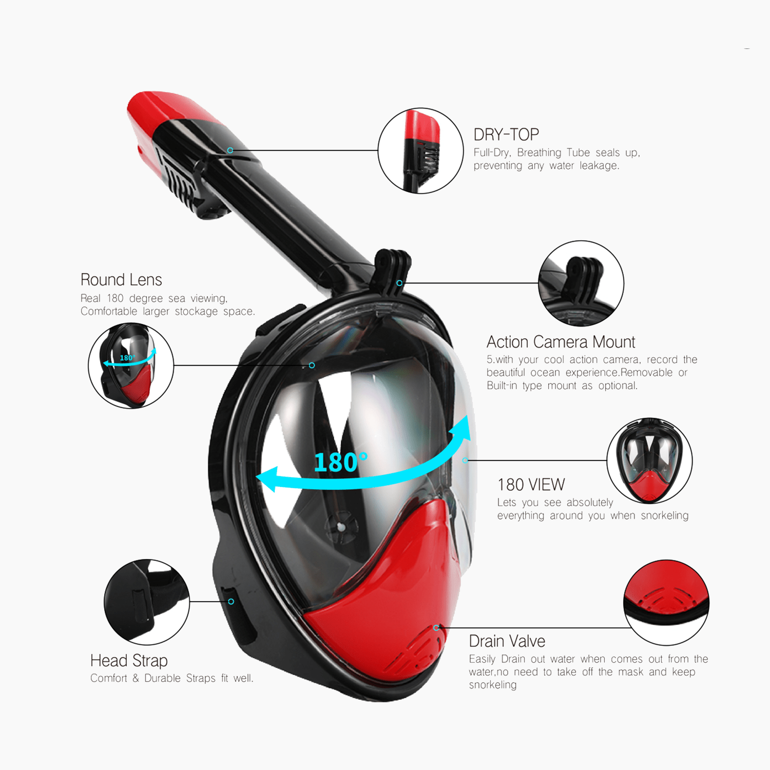 Full Face Snorkel Mask - AH16 Adults | OEM/ODM Available - OUTTERCARE