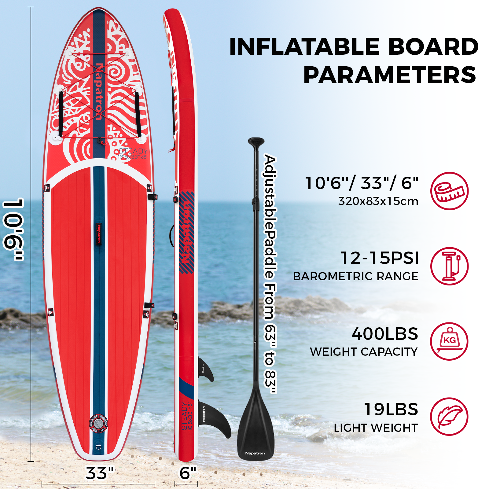 10’6” Inflatable Paddle Board (ISUP) - YYP003
